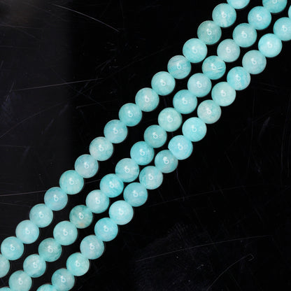 Blue Amazonite 4mm Smooth Rounds Bead Strand