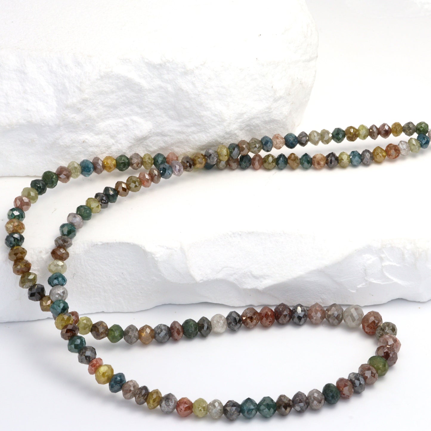 Multi Color Diamond 3.25 Faceted Rondelles