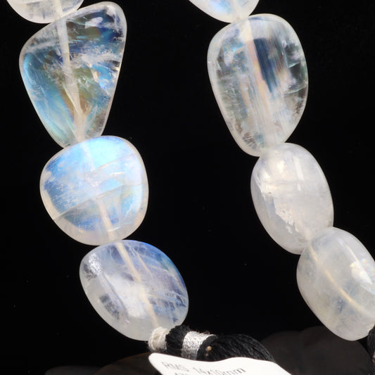 Blue Rainbow Moonstone 14x10mm Smooth Nuggets