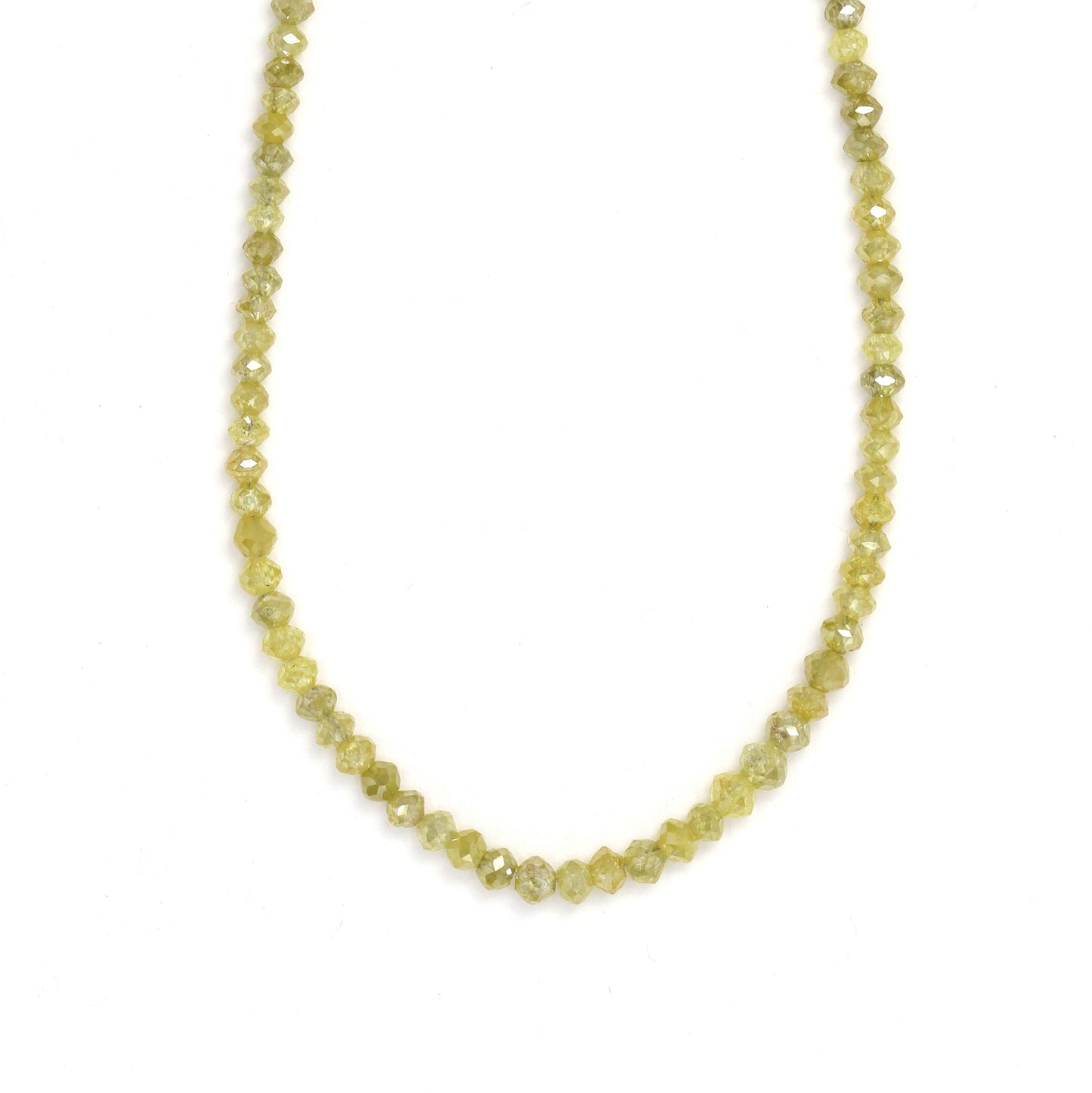 Yellow Diamond 2.4mm - 2.7mm Hand Faceted Rondelles Bead Strand