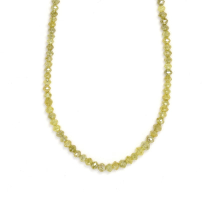 Yellow Diamond 2.4mm - 2.7mm Hand Faceted Rondelles Bead Strand