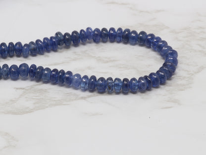 Cornflower Blue Sapphire 3mm Smooth Rondelles Bead Strand