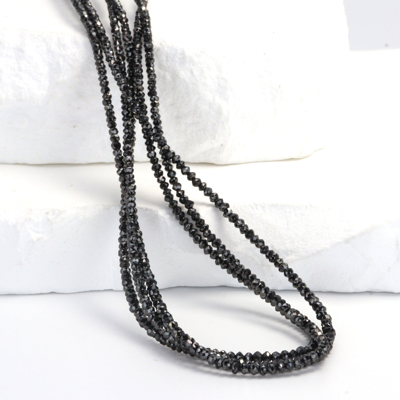 Black Diamond 1.5mm Faceted Rondelles