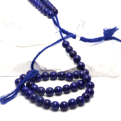 Royal Blue Lapis Lazuli 8mm Smooth Rounds Bead Strand