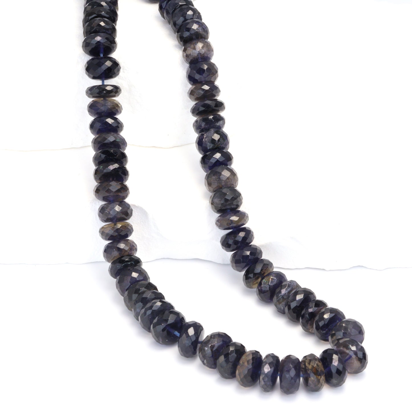 Blue Iolite 9mm Faceted Rondelles Bead Strand