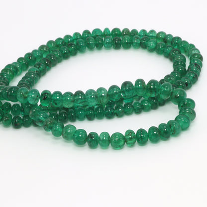 Green Emerald 3.5mm - 5mm Smooth Rondelles Bead Strand