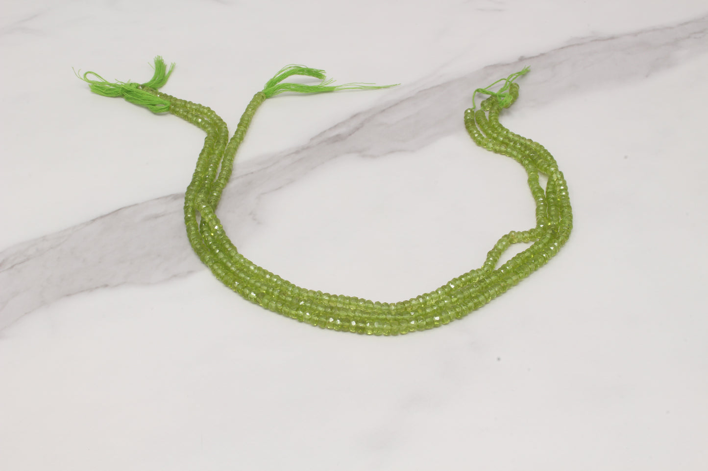 Green Peridot 4.5mm Faceted Rondelles