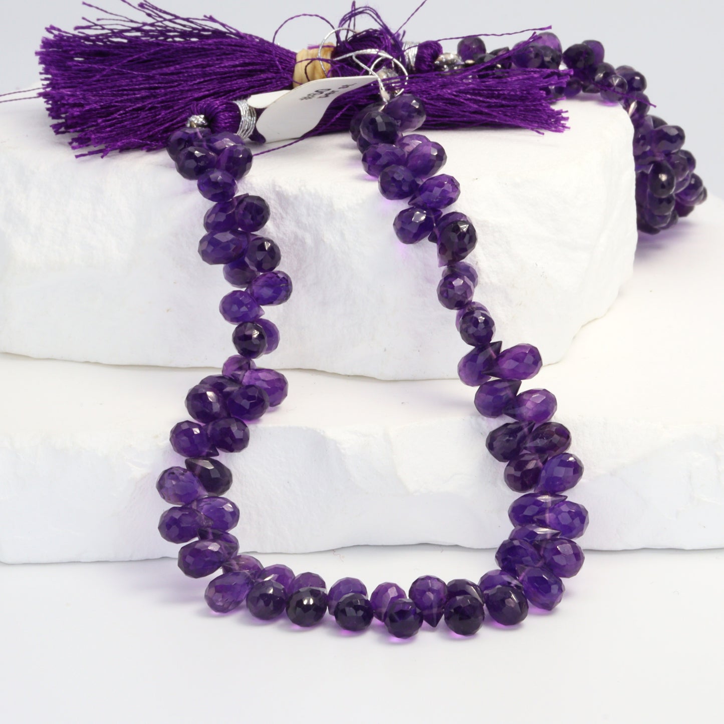 Purple Amethyst 6x4mm Faceted Teardrop Briolettes