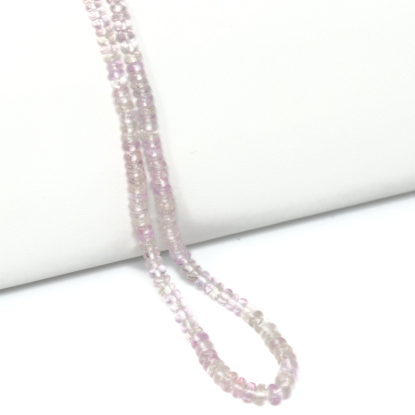 Peach Sapphire 3mm – 4mm Smooth Rondelles Bead Strand