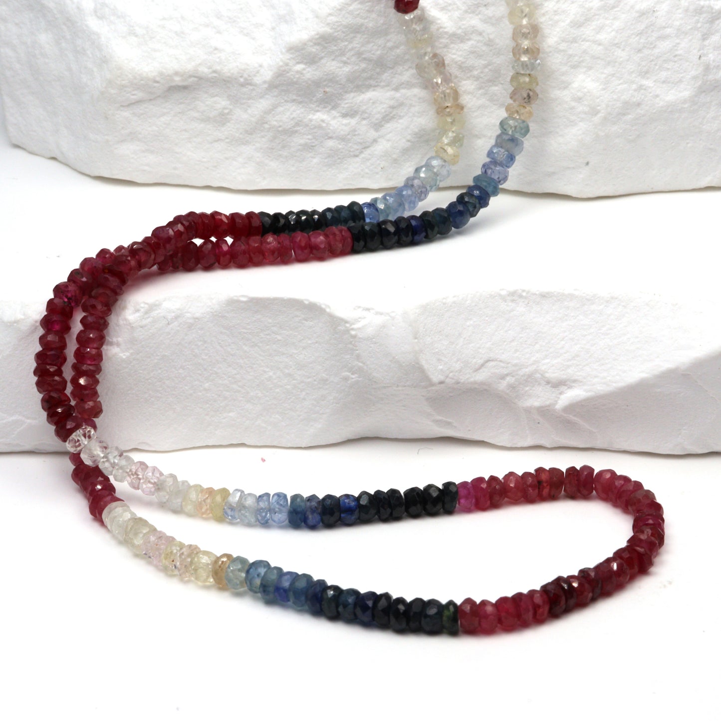 Multi Sapphire 3mm Faceted Rondelles