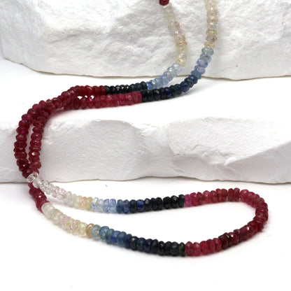 Multi Sapphire 3mm Faceted Rondelles