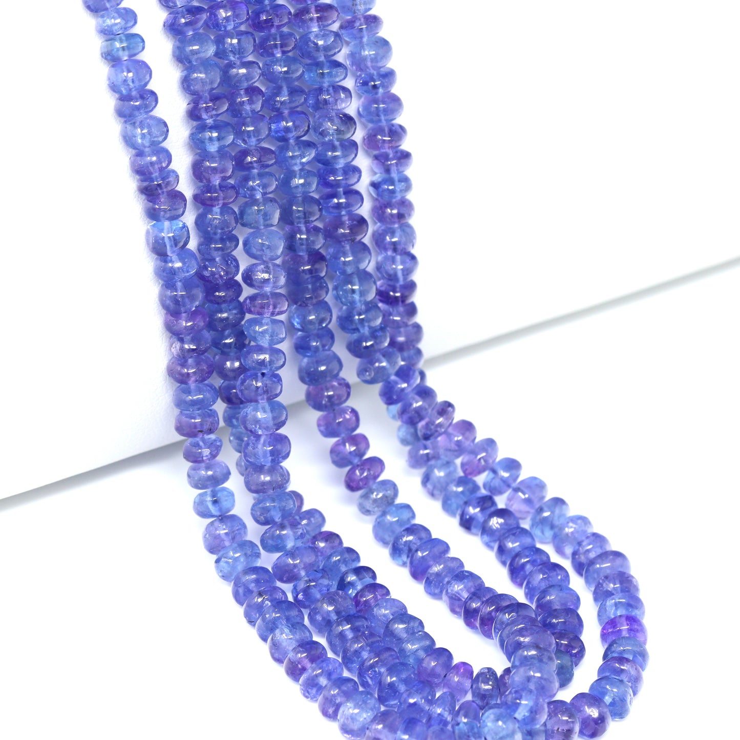 Blue Tanzanite 5mm Smooth Rondelles Bead Strand