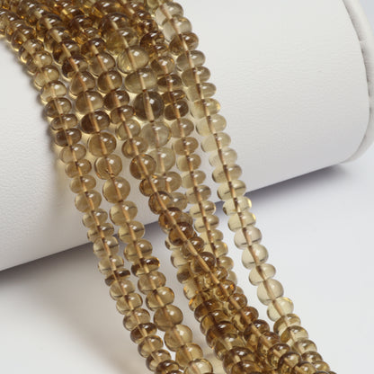 Light Brown Whiskey Quartz 4.5mm Smooth Rondelles Bead Strand