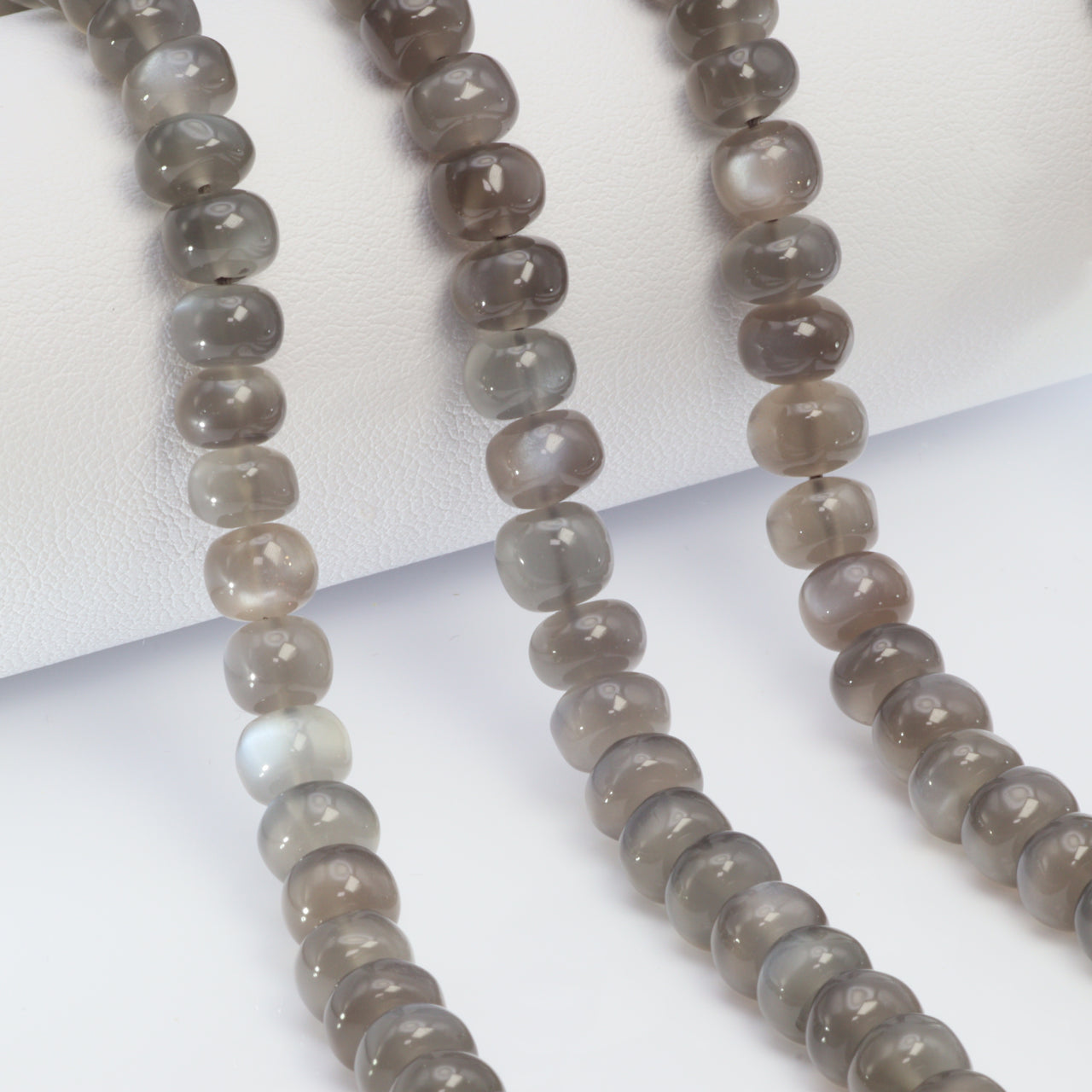 Gray Moonstone 7mm Smooth Rondelles