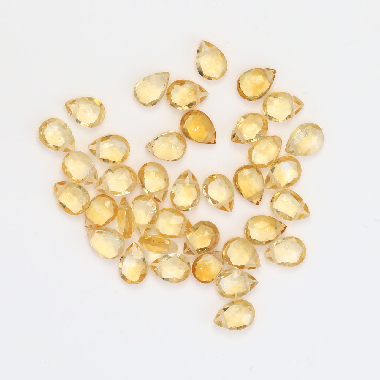 Yellow Citrine 7x5mm Faceted Pear Shaped Briolettes