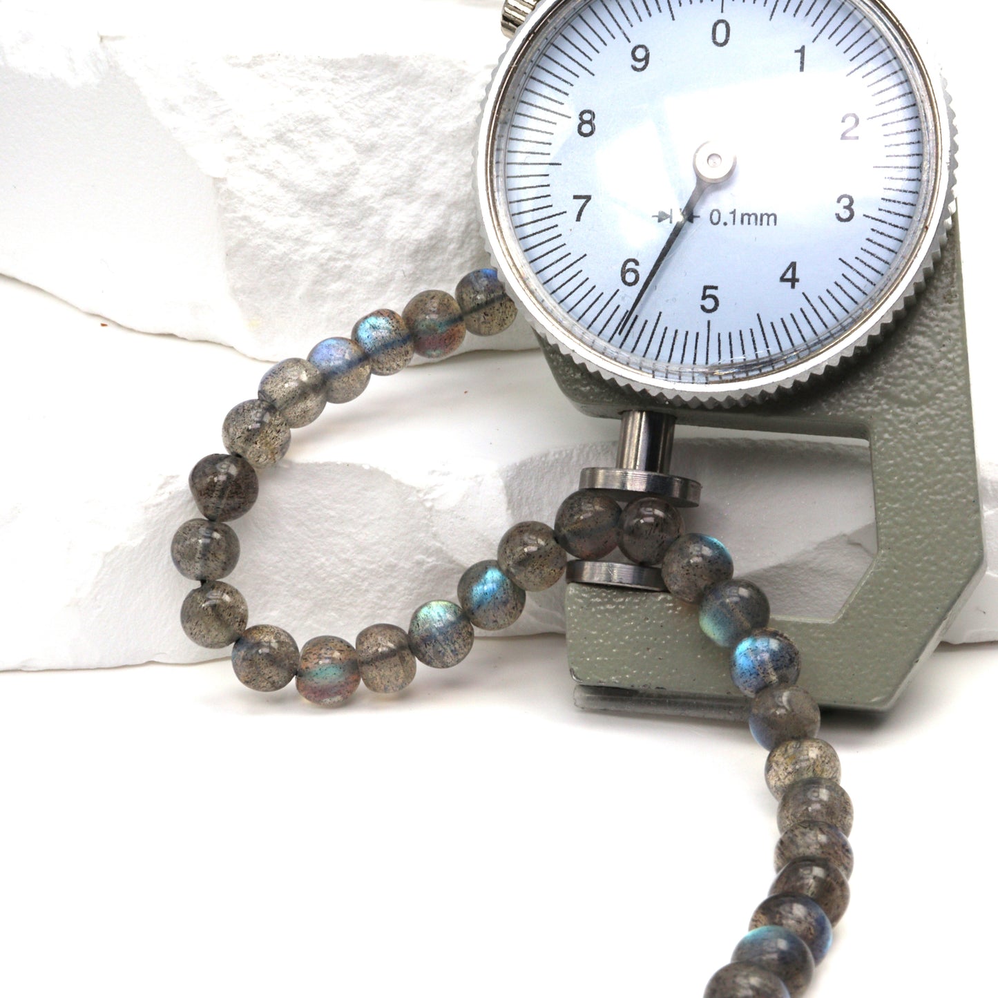 AA Blue Labradorite 6mm Smooth Rounds Bead Strand