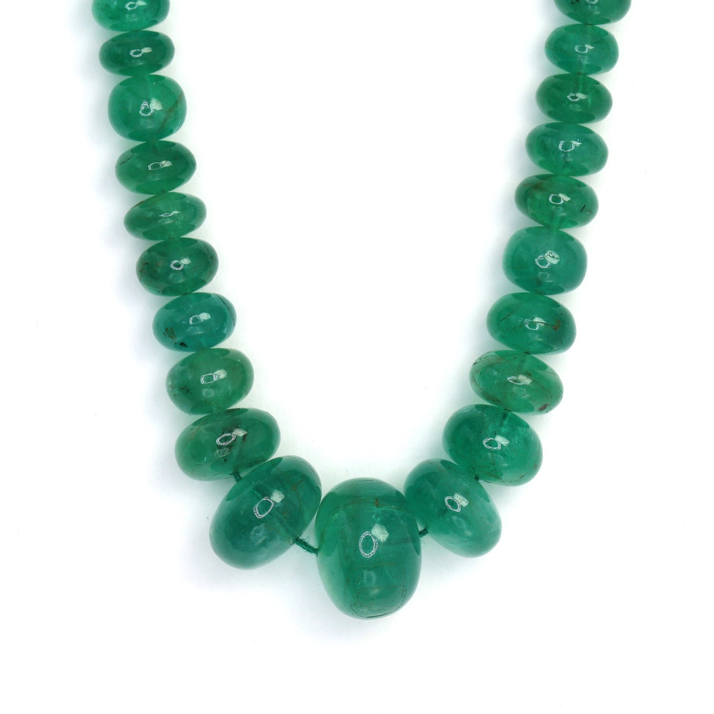 Green Emerald 6.5mm - 13mm Smooth Rondelles Bead Strand