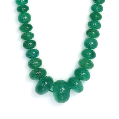 Green Emerald 6.5mm - 13mm Smooth Rondelles Bead Strand