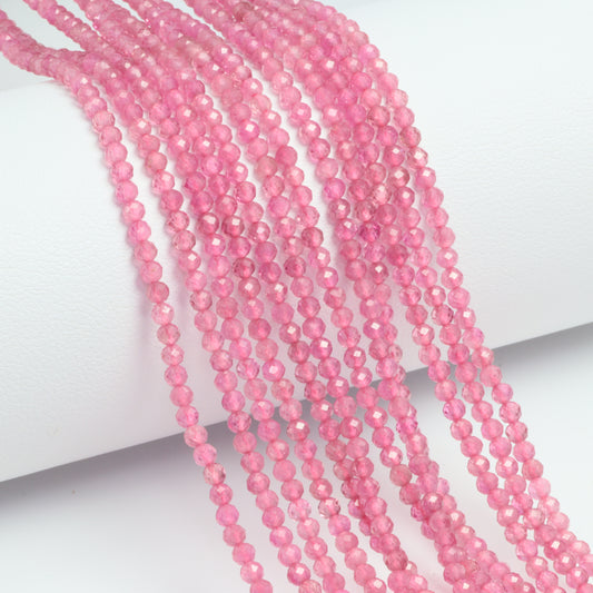 Pink Tourmaline 2.5mm Faceted Rounds