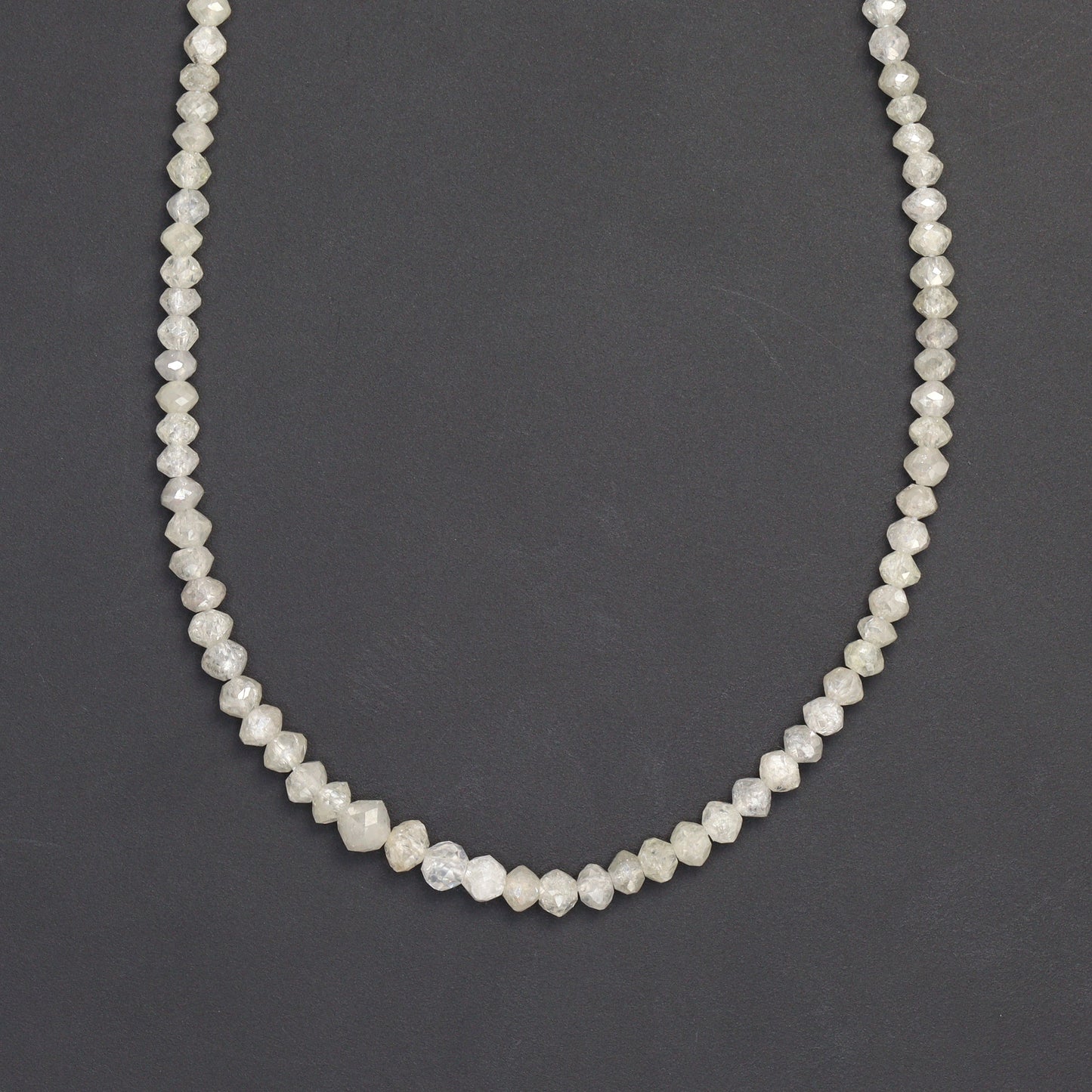 Gray Diamond 2mm - 2.7mm Hand Faceted Rondelles Bead Strand