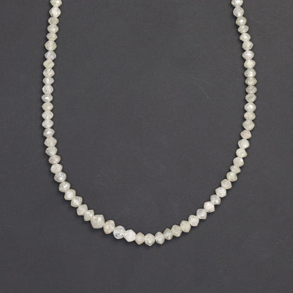 Gray Diamond 2mm - 2.7mm Hand Faceted Rondelles Bead Strand