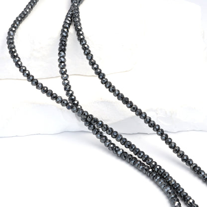 Gunmetal Hematite 4mm Faceted Rondelles Bead Strand