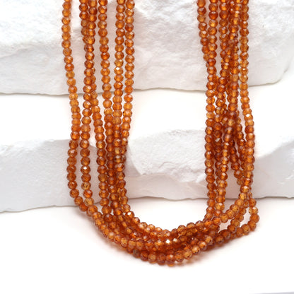 Brown Hessonite Garnet 2mm Faceted Rounds