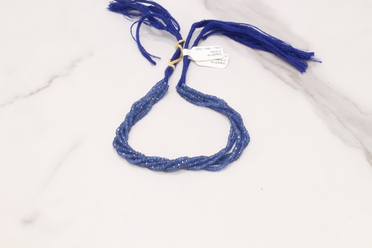 AAA Cornflower Blue Sapphire 2.5mm Hand Faceted Rondelles Bead Strand