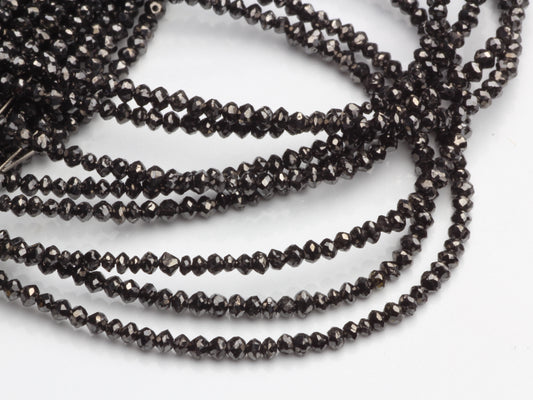 Black Diamond 2mm Faceted Rondelles
