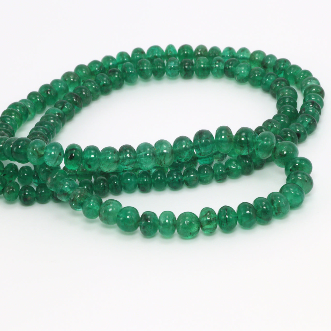 Green Emerald 3.5mm Smooth Rondelles