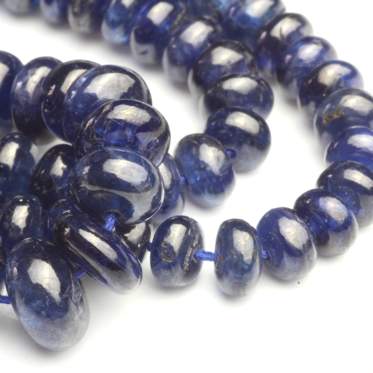 Navy Blue Sapphire 5mm Smooth Rondelles