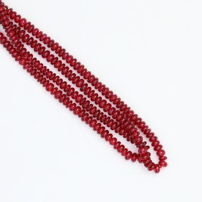 AAA Red Ruby 3.5mm Smooth Rondelles Bead Strand