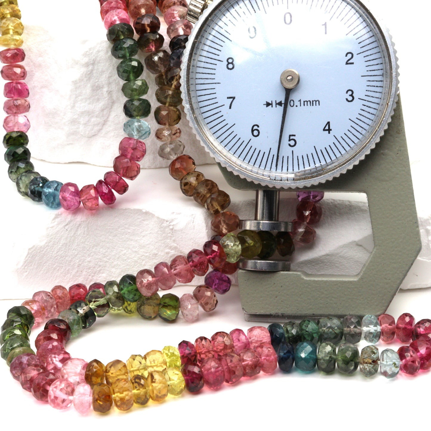 Watermelon Tourmaline 5.5mm Faceted Rondelles Bead Strand