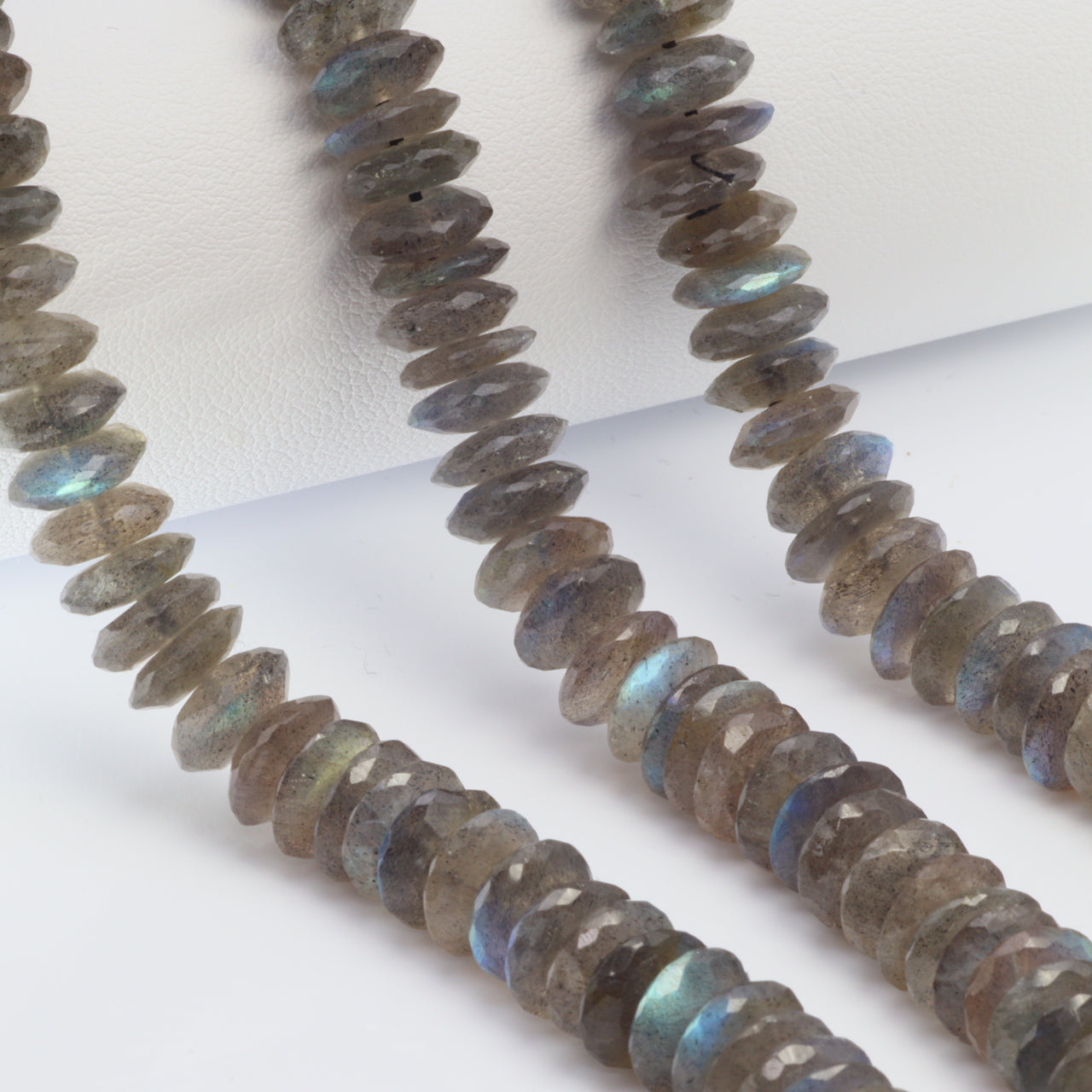 Blue Labradorite 9mm German Cut Faceted Rondelles