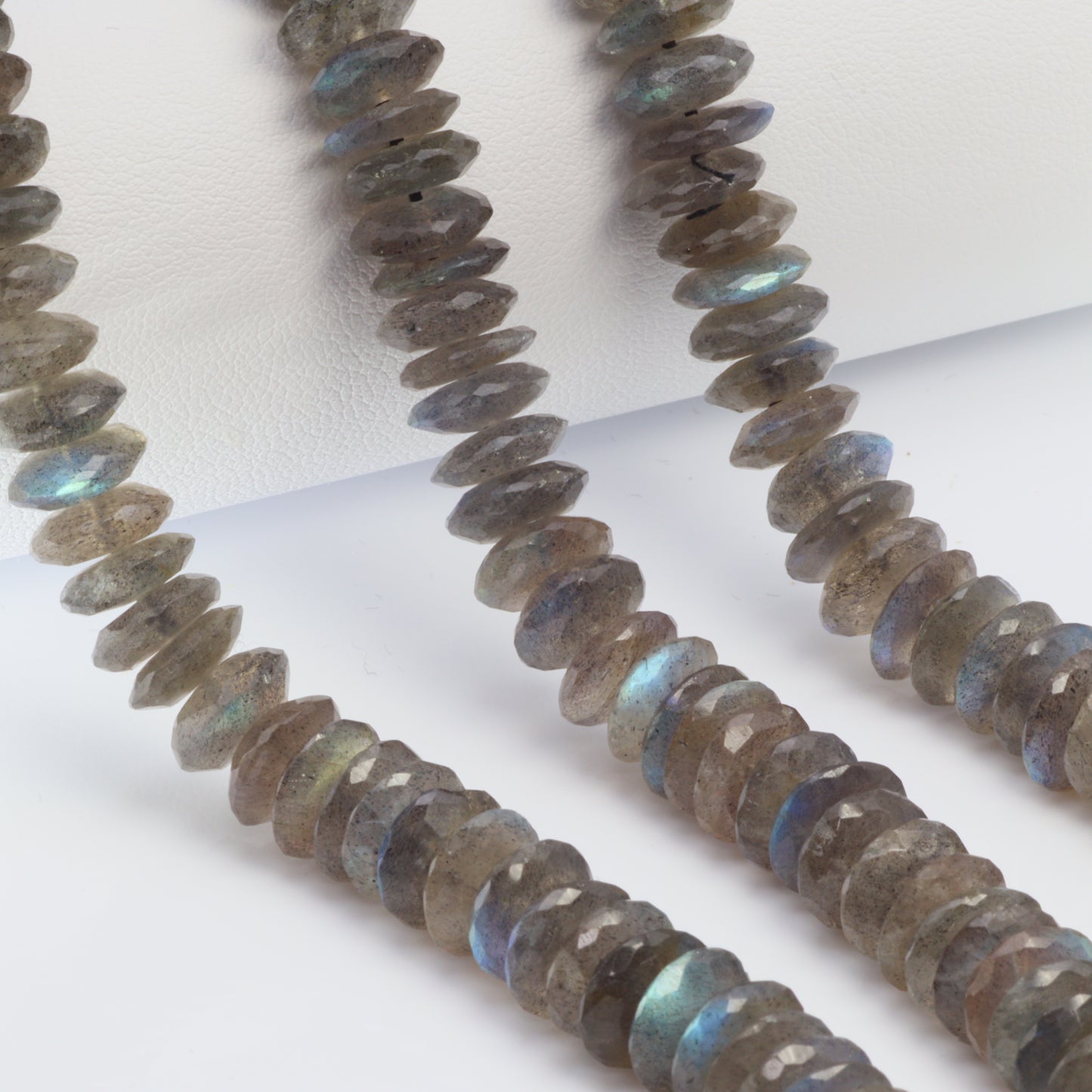 Blue Labradorite 9mm German Cut Faceted Rondelles