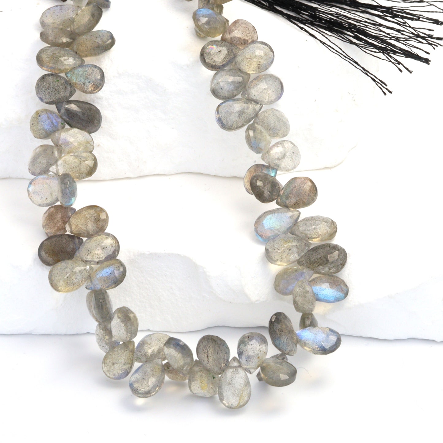 AA Blue Labradorite 6x8mm Faceted Pear Shaped Briolettes