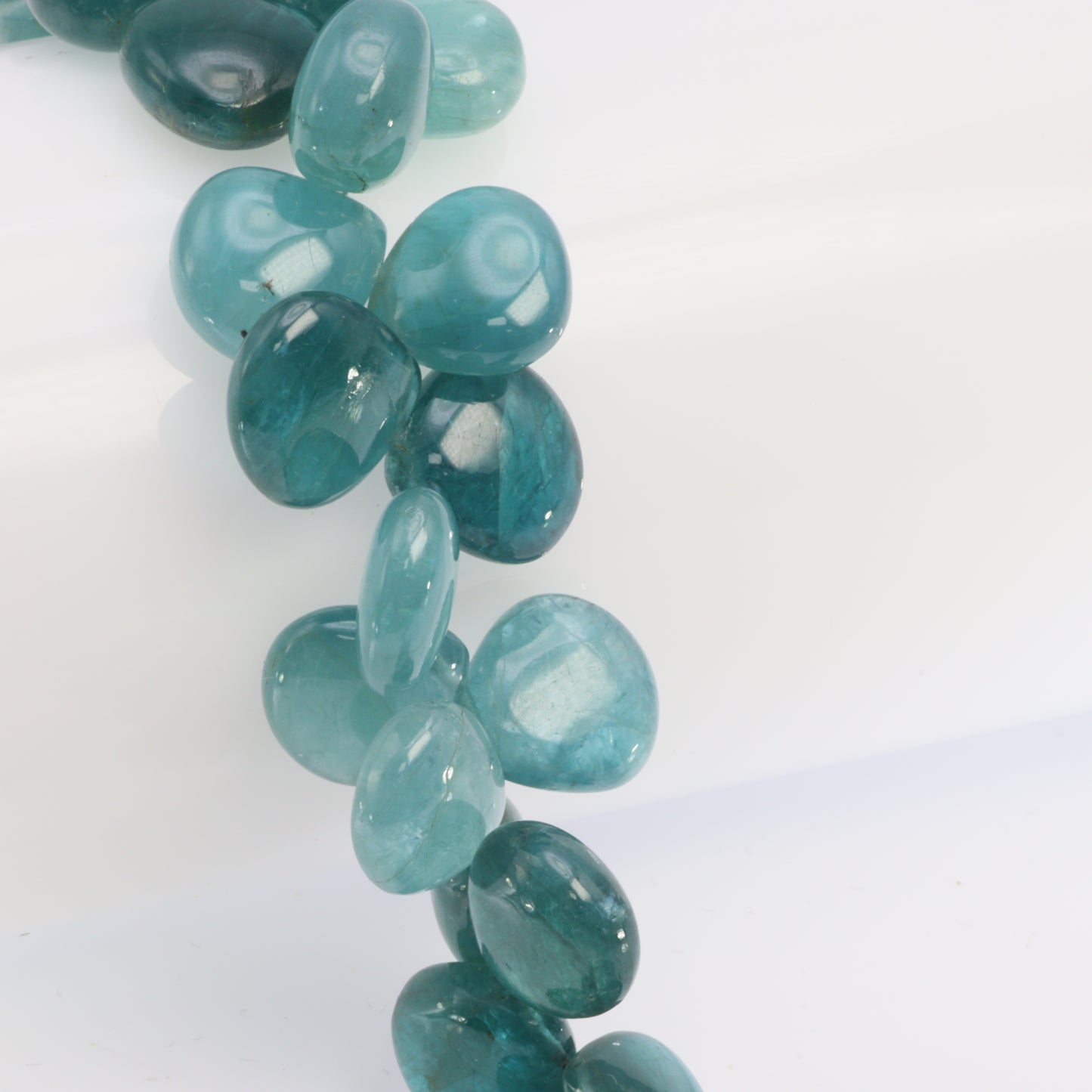 Ombre Blue Grandiderite 12mm Smooth Heart Shaped Briolettes