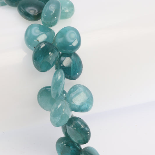 Ombre Blue Grandiderite 12mm Smooth Heart Shaped Briolettes