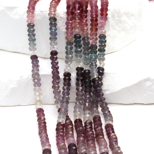 Multi Spinel 4mm Faceted Rondelles Bead Strand