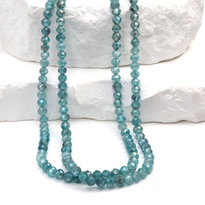 Ombre Blue Zircon 3.5mm Faceted Rondelles