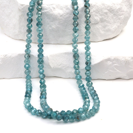 Ombre Blue Zircon 3.5mm Faceted Rondelles