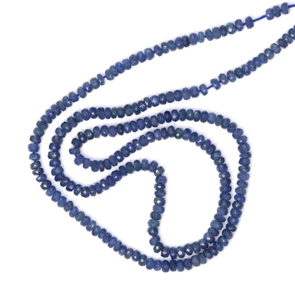Cornflower Blue Sapphire 3.5mm Faceted Rondelles