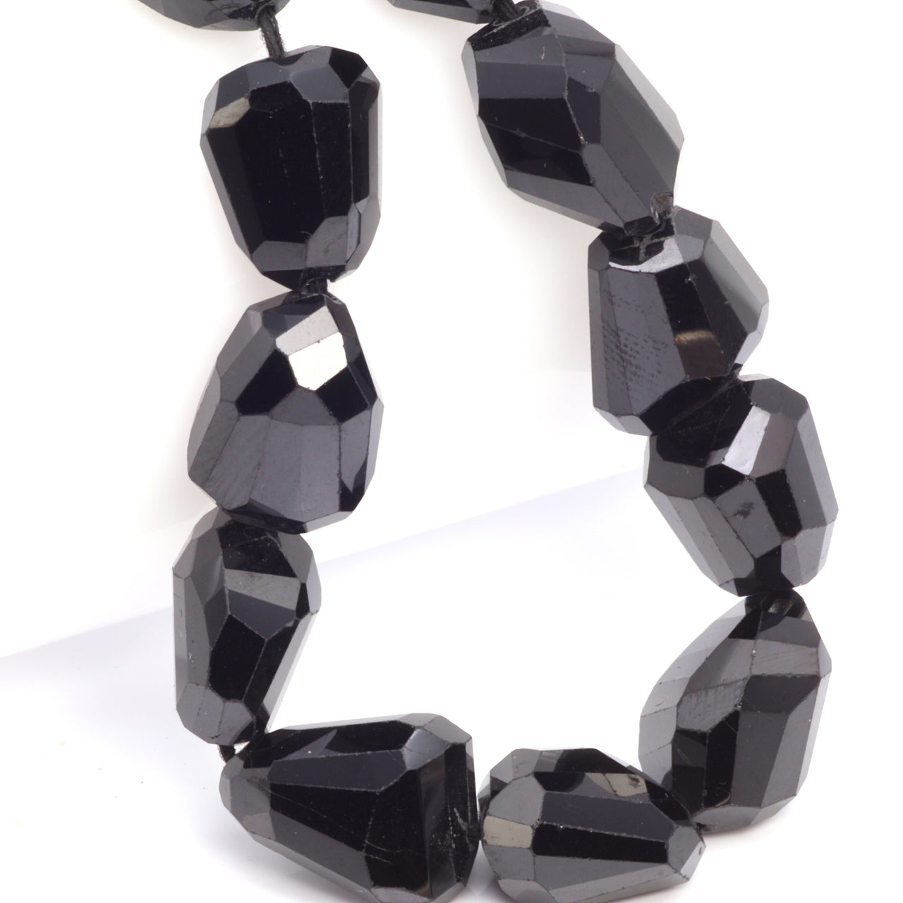 Black Spinel 14x10mm Faceted Nuggets