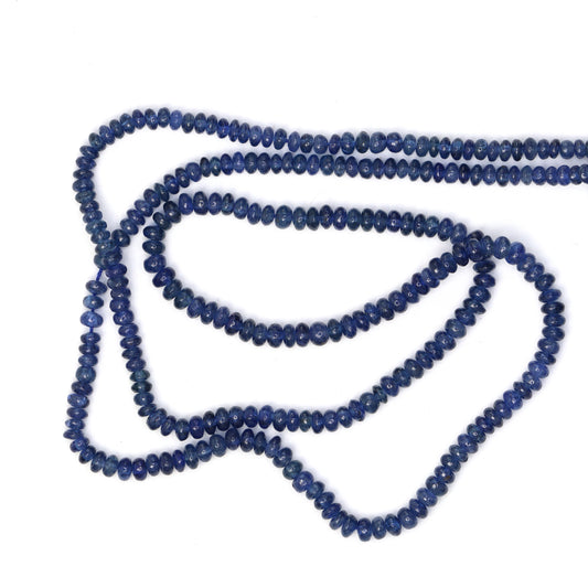 Cornflower Blue Sapphire 2.5mm - 3.0mm Smooth Rondelles Bead Strand