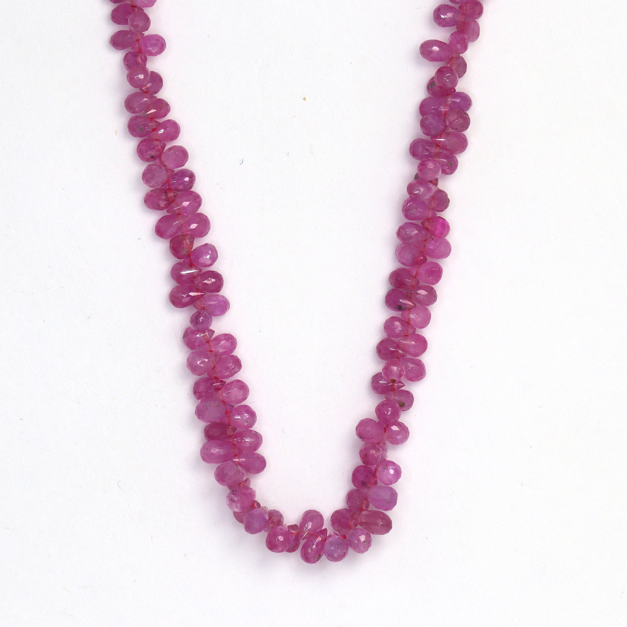 Pink Sapphire 4x2mm - 5x3mm Faceted Teardrop Briolettes Bead Strand