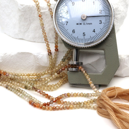 Ombre Brown Zircon 2.5mm Faceted Rounds