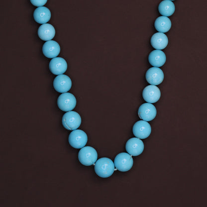 Natural Blue Turquoise 5mm - 7mm Smooth Rounds Bead Strand