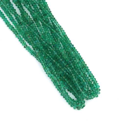 Green Emerald 2mm - 3mm Smooth Rondelles Bead Strand