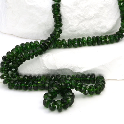 Green Chrome Diopside 5mm - 6mm Faceted Rondelles Bead Strand
