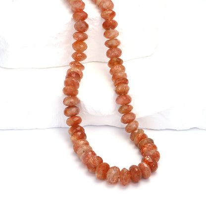 Brown Sunstone 8mm Faceted Rondelles Bead Strand